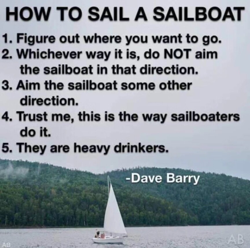 A meme we discovered while sailing slowly.